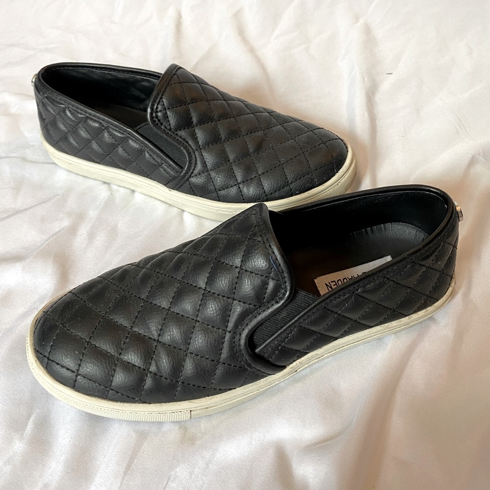 Steve Madden Quilted Black Slip on Sneaker